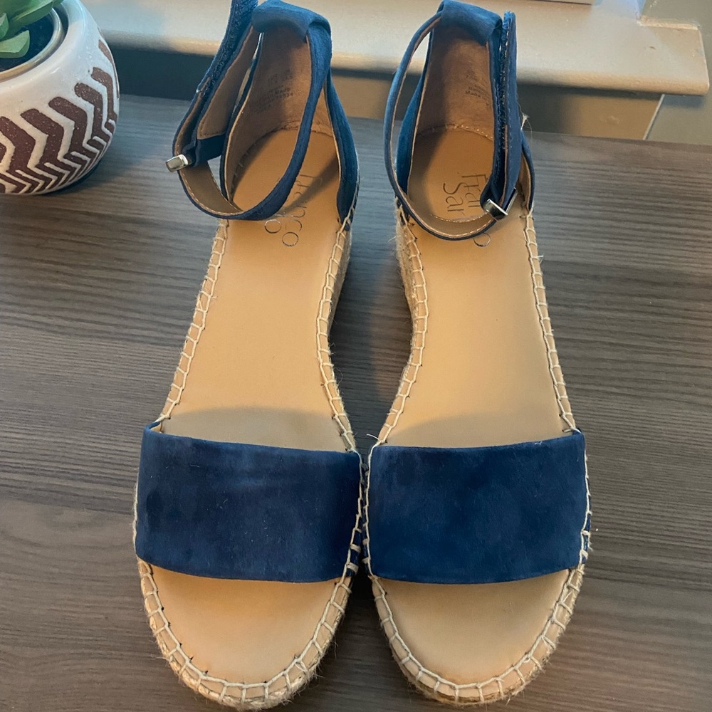 Navy wedge sandal
